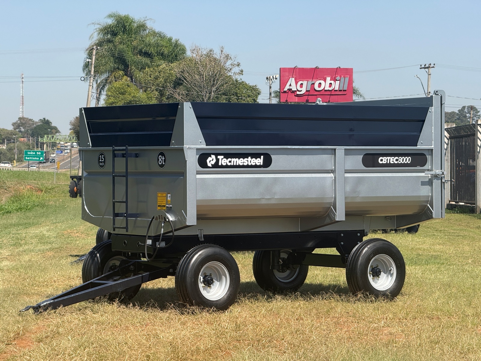 10.000 – 10.0 m³ - Carreta Agrícola Basculante Hidráulica CBTEC. Rodado Tandem com Pneus 11L15 Aro 15 - 2 Eixos Rodado Simples, Eixo da frente Dirigível - Tecmesteel