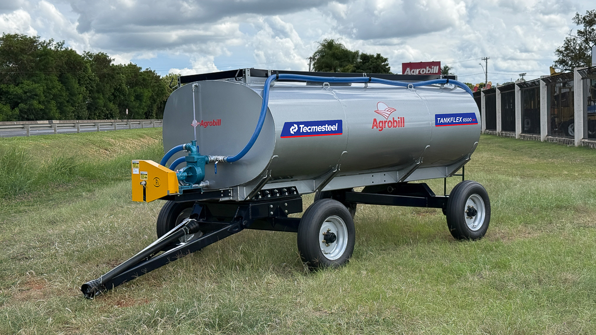 Carreta Agrícola Tanque de Água ou Diesel Com Kit Combate Incêndio sem Guarda Corpo e Canhão - TANKFLEX 6500 2 Eixos Rodado Simples com Pneus 7.50 aro 16 - Tecmesteel