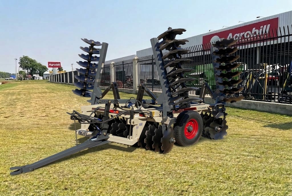 Grade Niveladora 56x22" Espaçamento de 175 mm Modelo NVAP Articulada, com Pneus e Discos Recortados - Baldan