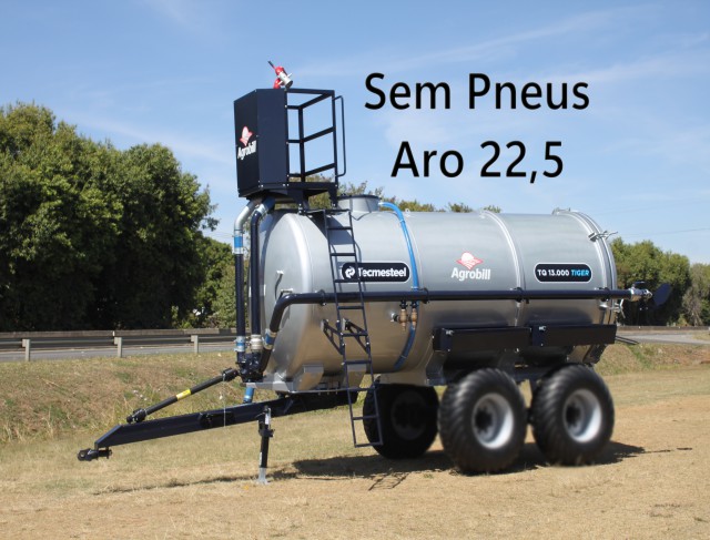 Carreta Tanque de Água Tiger 13000 Litros Combate a Incêndio Aro 22.5 sem Pneus Tecmesteel