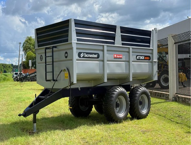 Carreta Agrícola Basculante Hidráulica CBTEC 17.000 - 17M³. Rodado Tandem com Pneus 500/60 Aro 22.5 Tecmesteel