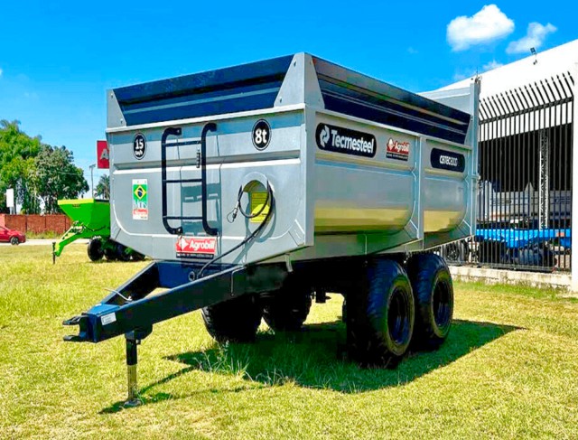 Carreta Agrícola Basculante Hidráulica CBTEC 8.500 – 8.5M³. Rodado Tandem com Pneus 400/60x15.5 aro 15.5 Tecmesteel