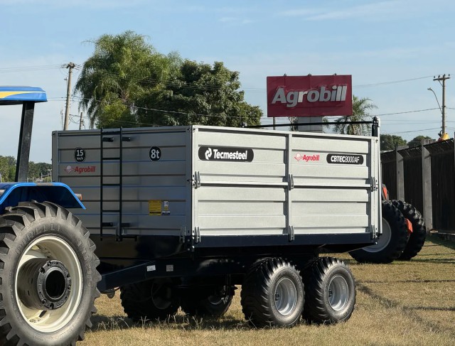 Carreta Agrícola Basculante Hidráulica CBTEC 8.500 – 8.5m³. Lateral Móvel. Rodado Tandem Com Pneus 400/60X15.5 Aro 15.5 Tecmesteel