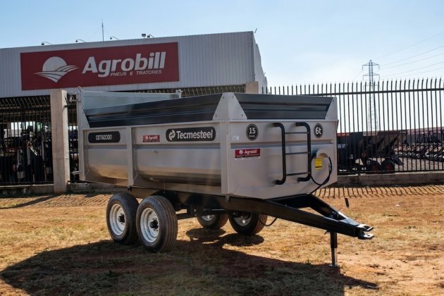 7.500 – 7.5m³ - Carreta Agrícola Basculante Hidráulica CBTEC. Rodado Tandem com Pneus 7.50 Aro 16 Tecmesteel