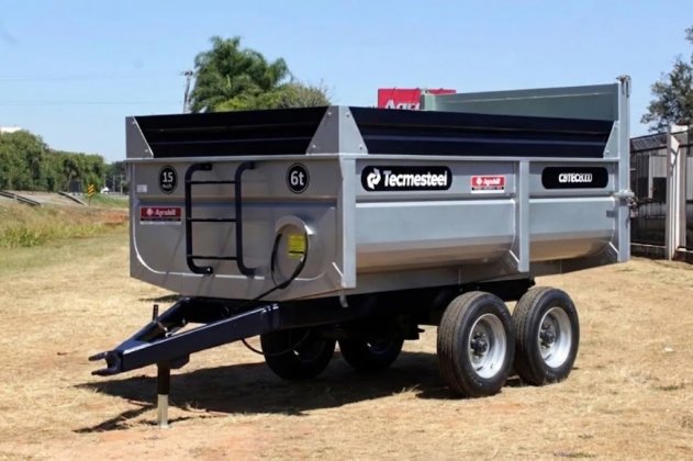 7.500 – 7.5m³ - Carreta Agrícola Basculante Hidráulica CBTEC. Rodado Tandem com Pneus 7.50 Aro 16 Tecmesteel